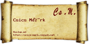 Csics Márk névjegykártya